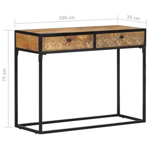 Конзолна маса, 100x35x75 cм, мангово дърво масив