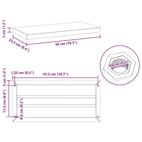 Стенни рафтове 2 бр 50x23,5 см сребристи неръждаема стомана