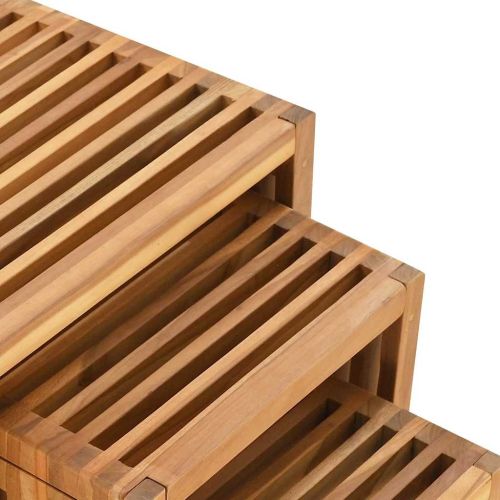 Странична масичка за градина 3 pcs Кафяво 33 x 44,5 x 51 см