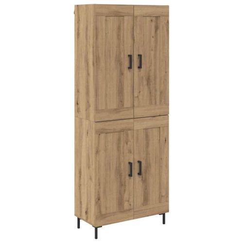 Висок шкаф 2 pcs Дъб Инженерно дърво