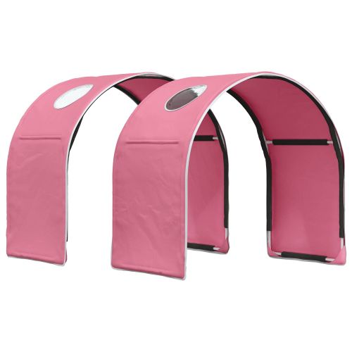 Легло с тунел 4 pcs Бяло и розово Инженерна дървесина