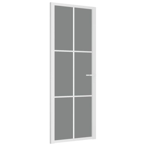 Интериорна врата 76x201,5 см бяла ESG стъкло и алуминий