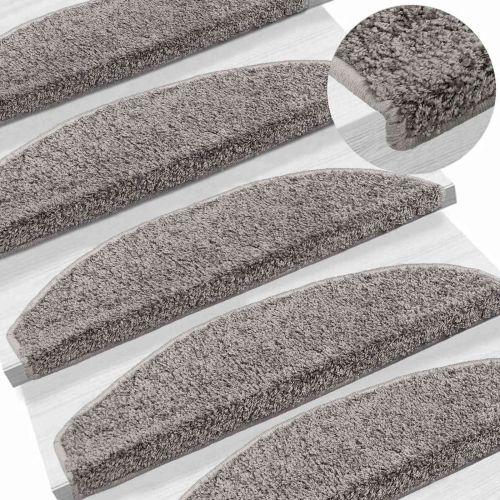 Самозалепващи стъпаловидни постелки Полукръг 15 pcs Сиво