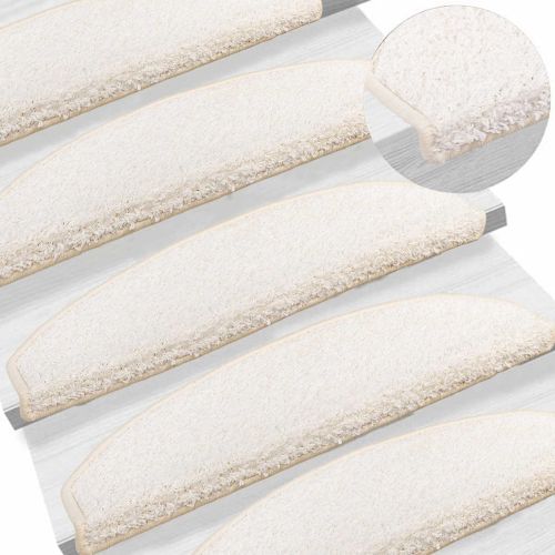 Самозалепващи стъпаловидни постелки Полукръг 15 pcs Бяло