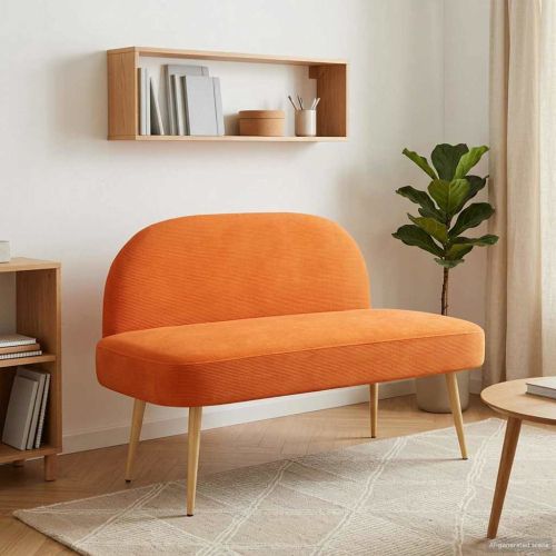 Мек бенч с облегалка Оранжево 110 x 60 x 76 cm Кордюрова тъкан
