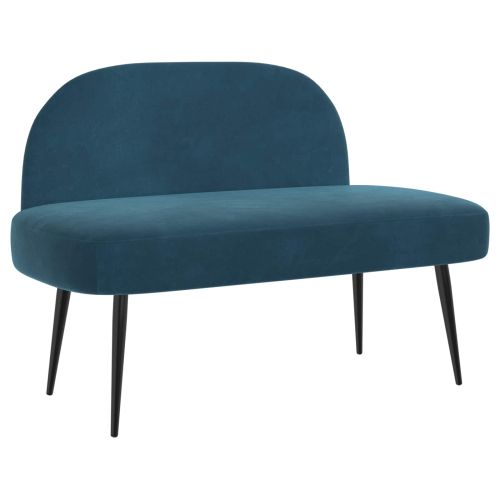 Мек бенч с облегалка Синьо 110 x 60 x 76 cm Кадифе