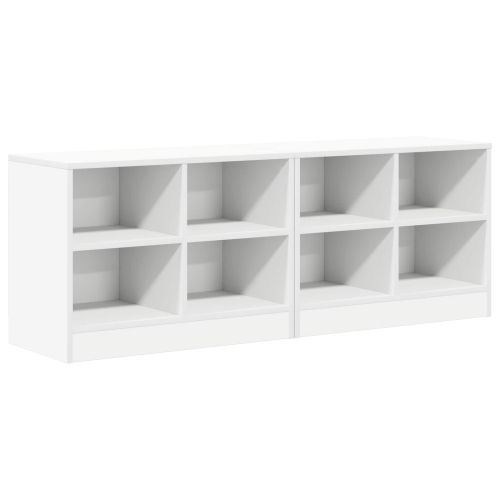 Шкаф за легло 2 pcs Бяло 66 x 33 x 48 см Инженерна дървесина