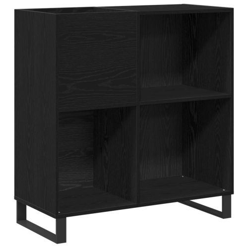Шкаф за грамофонни плочи с рафт Черния дъб 85 x 38 x 89 см