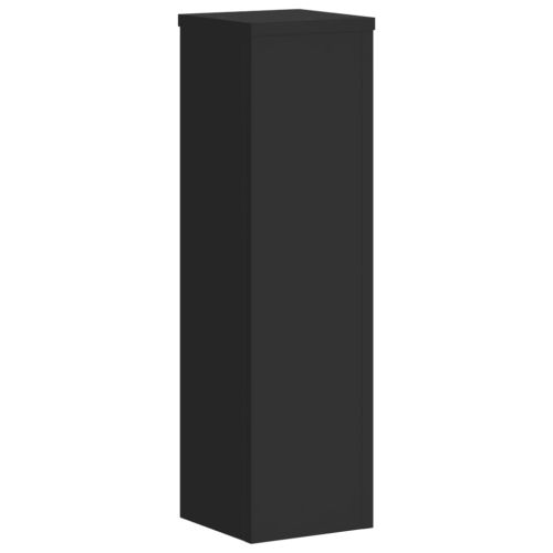 Стойки за растения 2 бр черни 17x17x60 см инженерно дърво