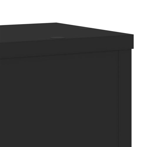 Стойки за растения 2 бр черни 17x17x60 см инженерно дърво