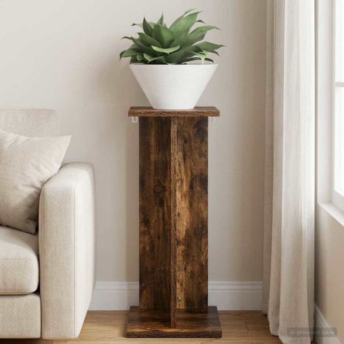 Стойка за растения Опушен дъб 25 x 25,5 x 60,5 см