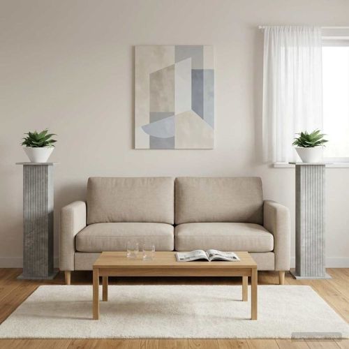 Стойка за растения 2 pcs Бетонно сиво 30,5 x 30 x 100,5 см
