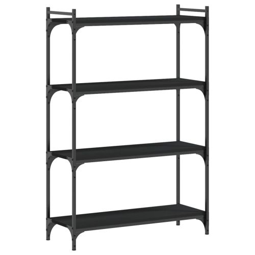 Библиотека 4 рафта черна 80x30x120 см инженерно дърво