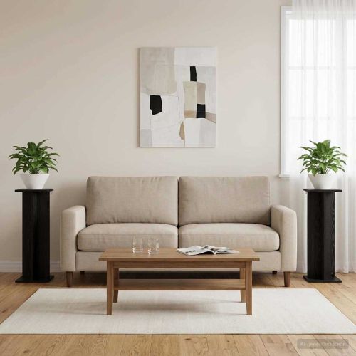 Стойка за растения 2 бр. Черен дъб 25 x 25,5 x 80,5 см