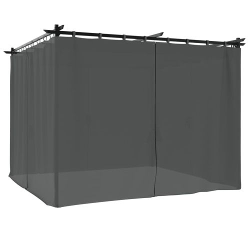 Беседка с пердета, антрацит, 3x3 м, стомана