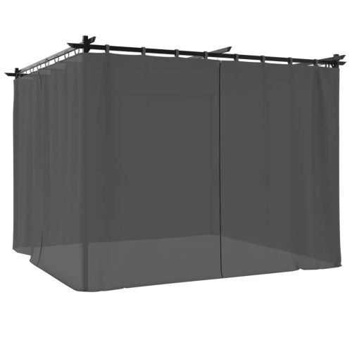 Беседка с пердета, антрацит, 3x3 м, стомана