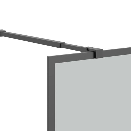 Параван за баня, 140x195 см, тъмно закалено стъкло