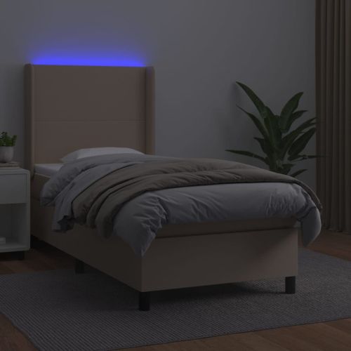 Боксспринг легло с матрак LED капучино 100x200 см