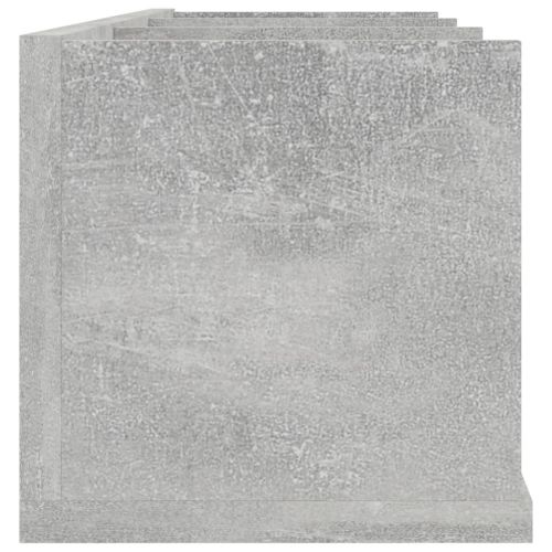 CD стенен рафт, бетонно сив, 75x18x18 см, инженерно дърво