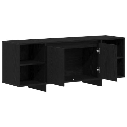 ТВ шкаф 130 x 35 x 50 см Черен дъб Инженерна дървесина