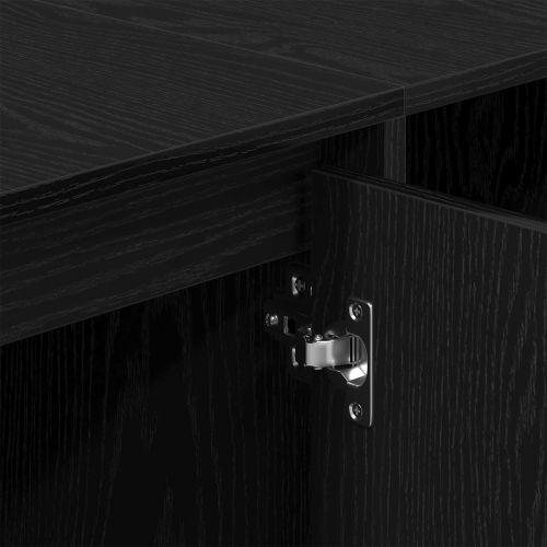 ТВ шкаф 130 x 35 x 50 см Черен дъб Инженерна дървесина