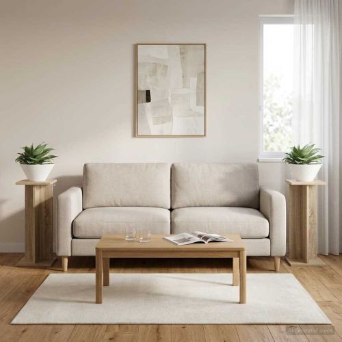 Стойка за растения 2 бр. Дъб сонома 25 x 25,5 x 60,5 см