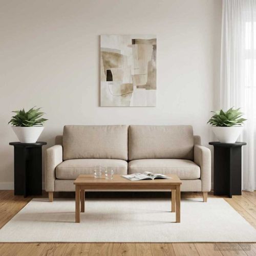 Стойка за растения 2 pcs Черно Ø29,5 x 40 см