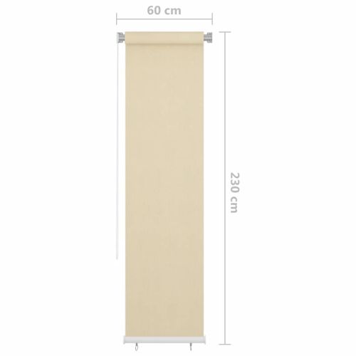 Външна ролетна щора, кремава, 65(Ш)x230(В) см, HDPE
