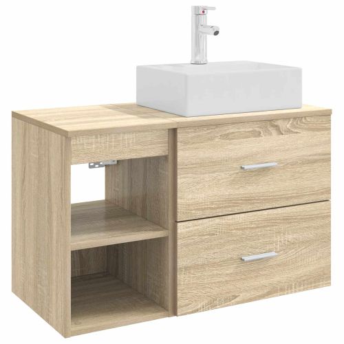 Комплект мебели за баня 2 pcs Дъб сонома Инженерна дървесина