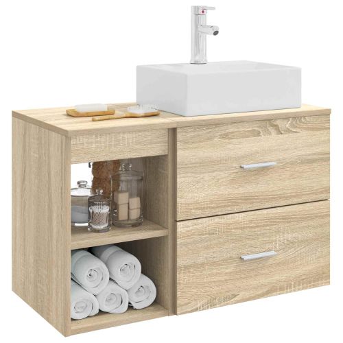 Комплект мебели за баня 2 pcs Дъб сонома Инженерна дървесина