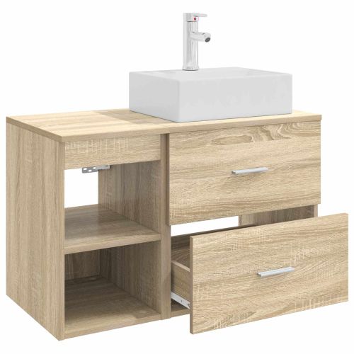 Комплект мебели за баня 2 pcs Дъб сонома Инженерна дървесина