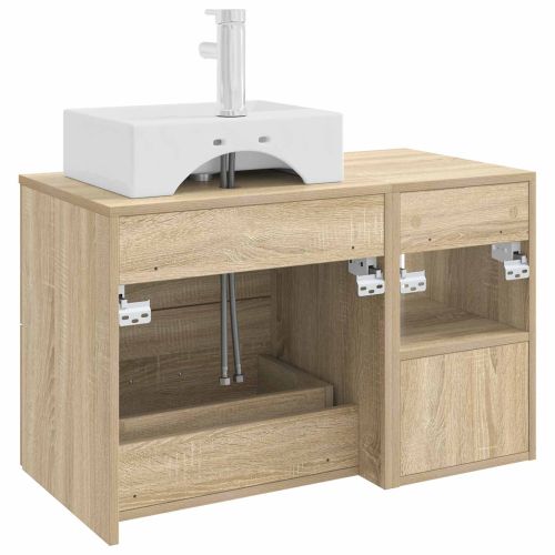 Комплект мебели за баня 2 pcs Дъб сонома Инженерна дървесина