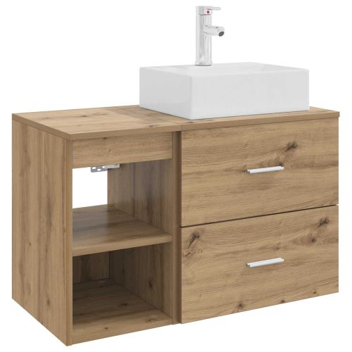 Комплект мебели за баня 2 pcs Дъб артизан Инженерна дървесина