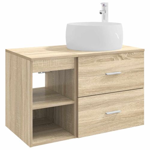 Комплект мебели за баня 2 pcs Дъб сонома Инженерна дървесина