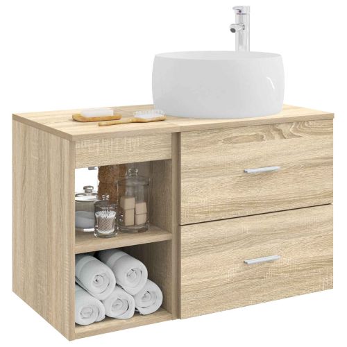 Комплект мебели за баня 2 pcs Дъб сонома Инженерна дървесина