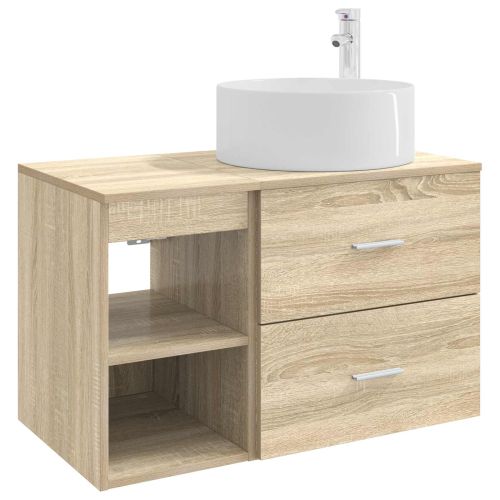 Комплект мебели за баня 2 pcs Дъб сонома Инженерна дървесина