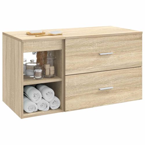Комплект мебели за баня 2 pcs Дъб сонома Инженерна дървесина