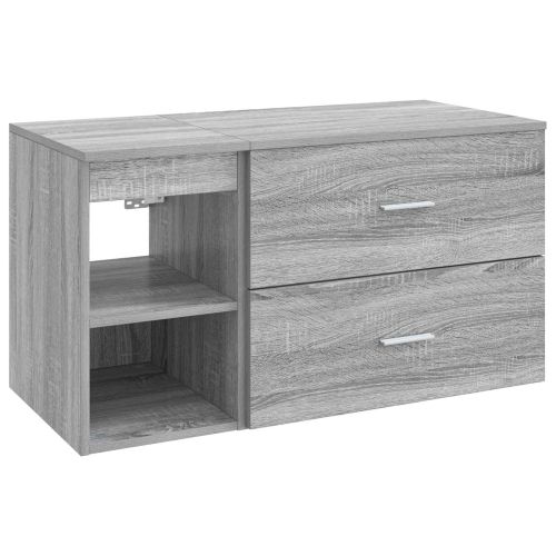 Комплект мебели за баня 2 pcs Сив Сонома Инженерна дървесина