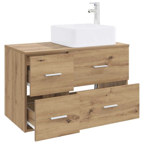 Комплект мебели за баня 2 pcs Дъб артизан Инженерна дървесина