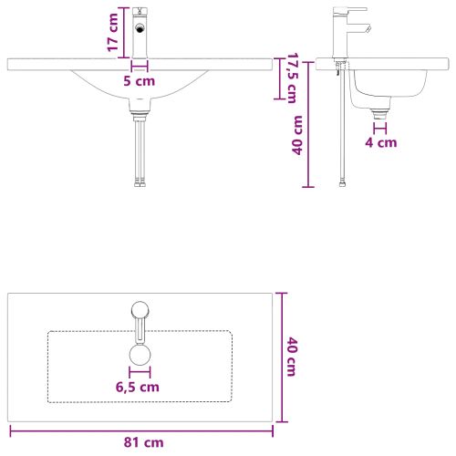 Комплект мебели за баня Черно 78,5 x 37,5 x 81 см