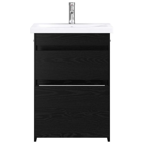 Комплект мебели за баня Черен дъб 61 x 40 x 84,5 см