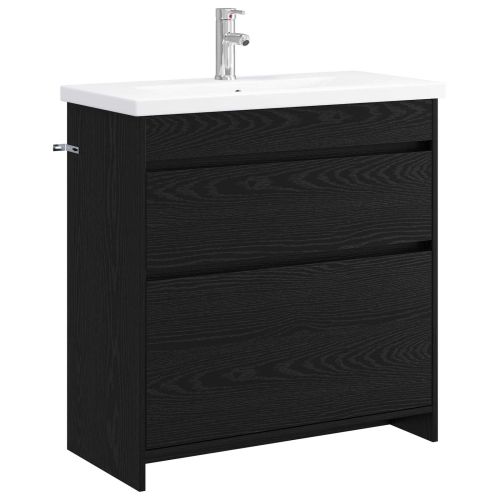 Комплект мебели за баня Черен дъб 81 x 40 x 84,5 см