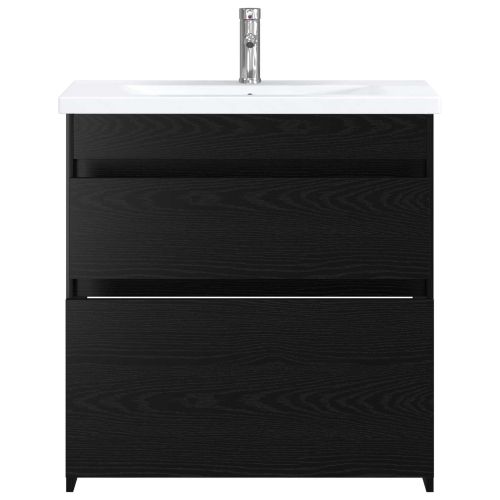 Комплект мебели за баня Черен дъб 81 x 40 x 84,5 см