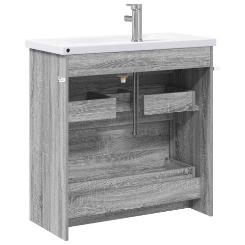 Комплект мебели за баня Сив Сонома 81 x 40 x 84,5 см