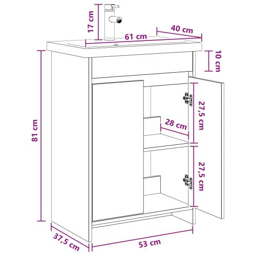 Комплект мебели за баня Дъб артизан 61 x 40 x 84,5 см