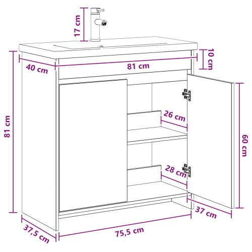 Комплект мебели за баня Бяло 81 x 40 x 84,5 см