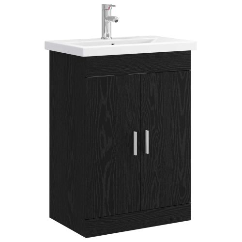 Комплект мебели за баня Черен дъб 61 x 40 x 84,5 см