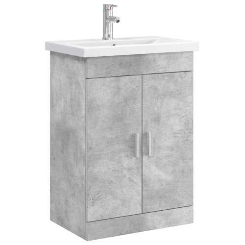 Комплект мебели за баня Бетонно сиво 61 x 40 x 84,5 см