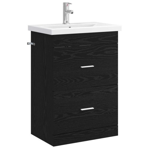 Комплект мебели за баня Черен дъб 61 x 40 x 84,5 см