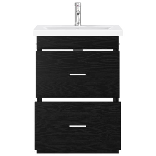 Комплект мебели за баня Черен дъб 61 x 40 x 84,5 см
